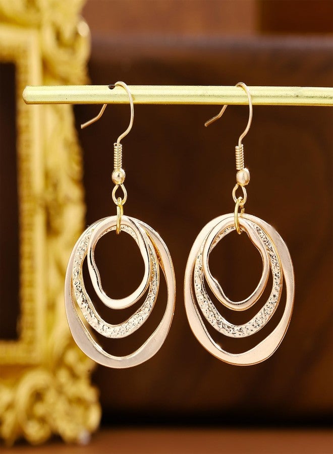 GAOKOXI Chunky Gold Drop Dangle Earrings for Women Trendy 18K Gold Plated Circle Disc Leverback Earrings Costume Accessories Jewelry - Image 5